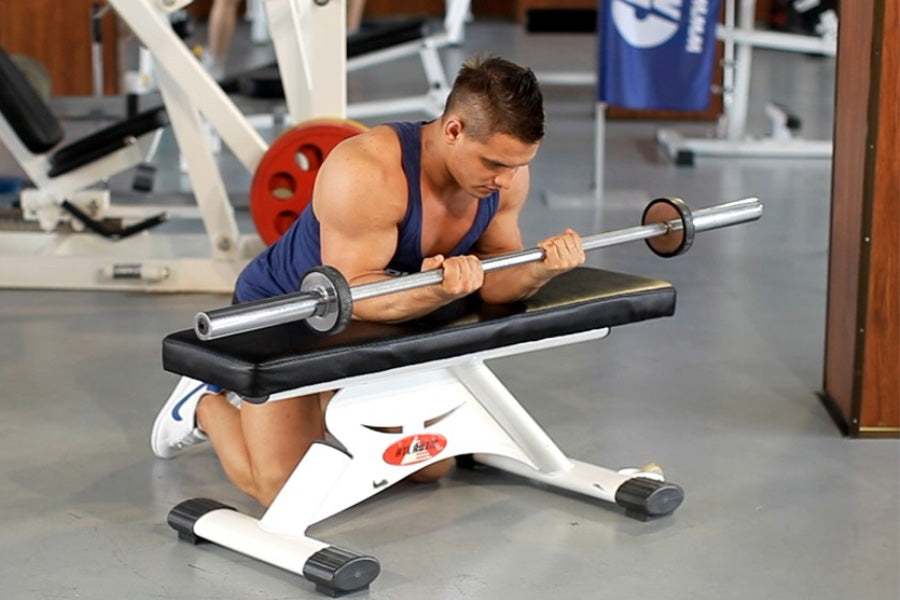 Barbell Wrist Curl Over Bench