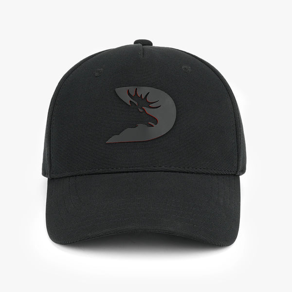 Men's Washed Cotton Baseball Cap - Moose Silhouette Embroidery, Adjustable Dad Hat, Black, 7 3/8 - View #7