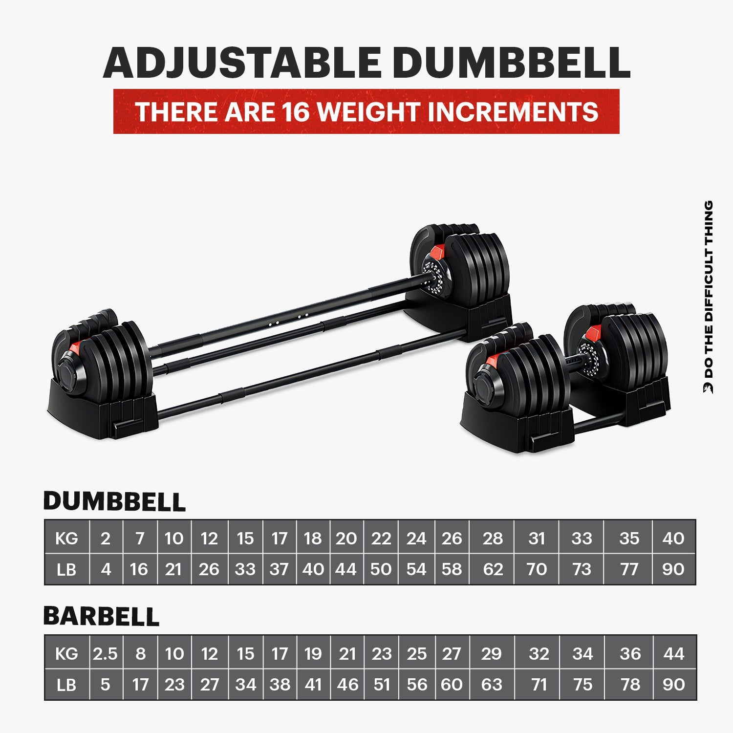 DMoose 90 LB Adjustable Dumbbell & Barbell Set