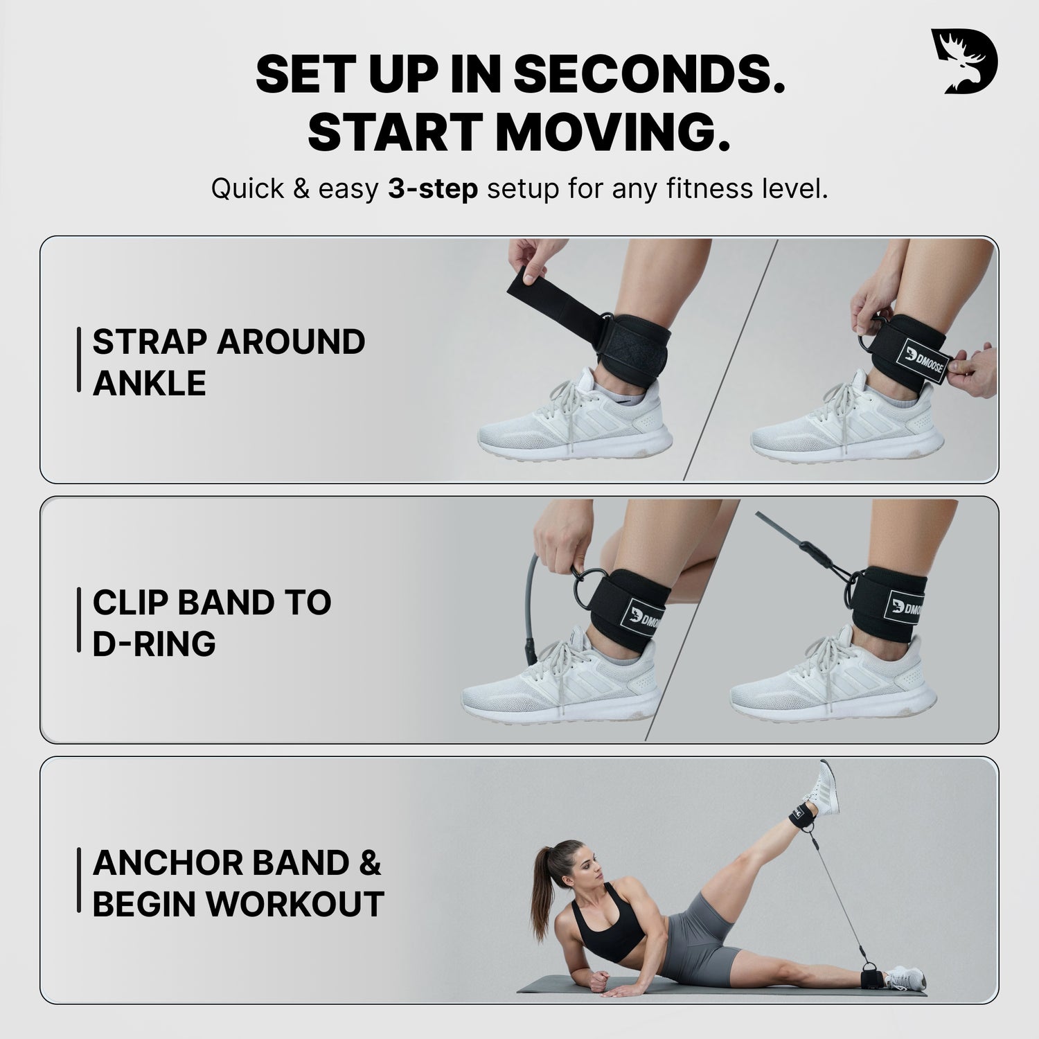 DMoose Ankle Straps & Resistance Bands Set