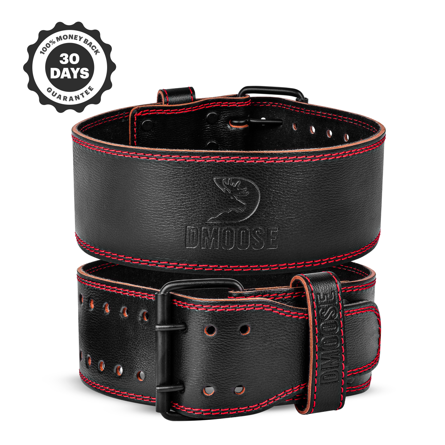 DMoose 6 Leather Weightlifting Belt Black XL (39 - 41 in)