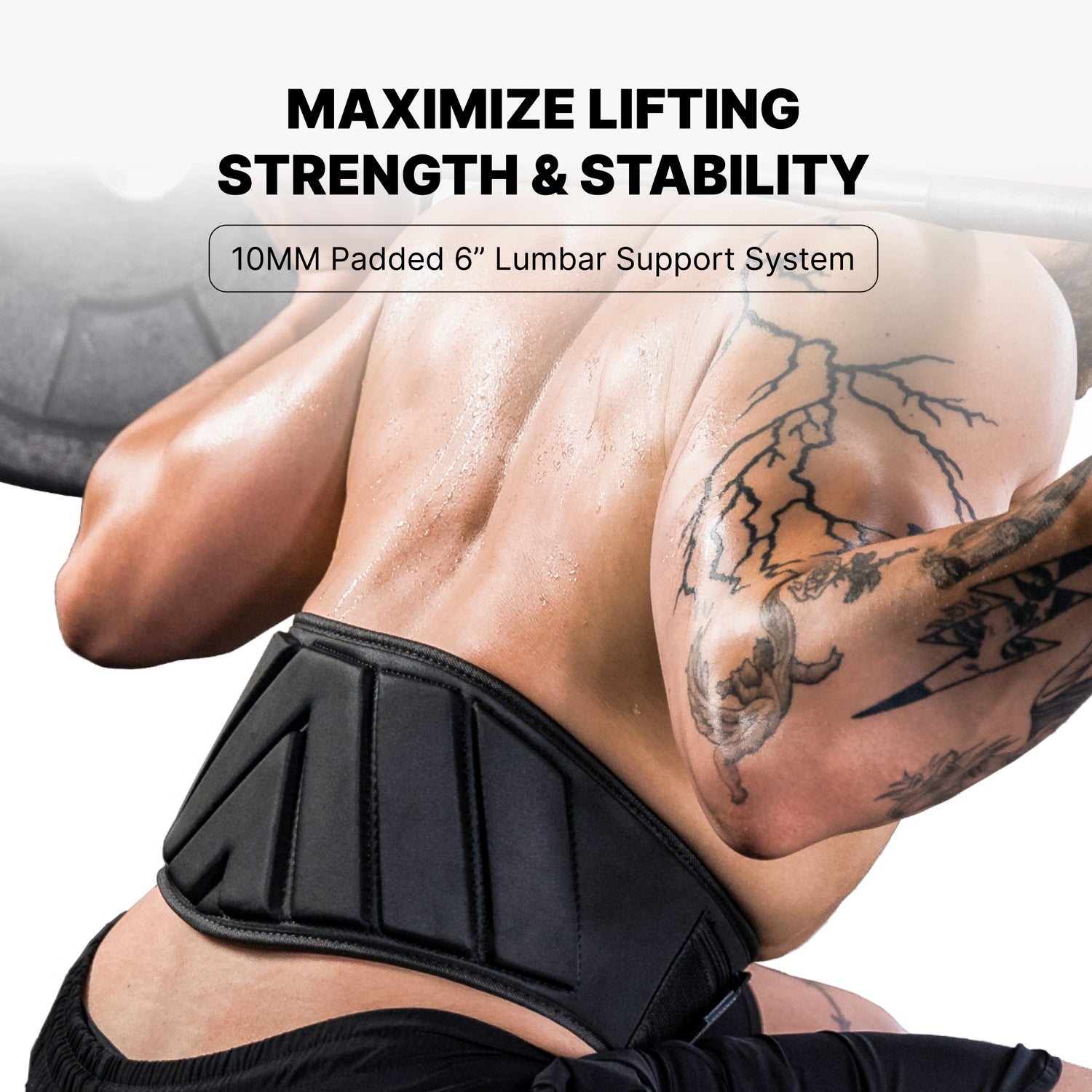 thumbnail image 2 of Evo Fitness Neoprene Weight Lifting Belt - Padded Back Support Strap For Gym & Training - Unisex UK Made 2 of 5