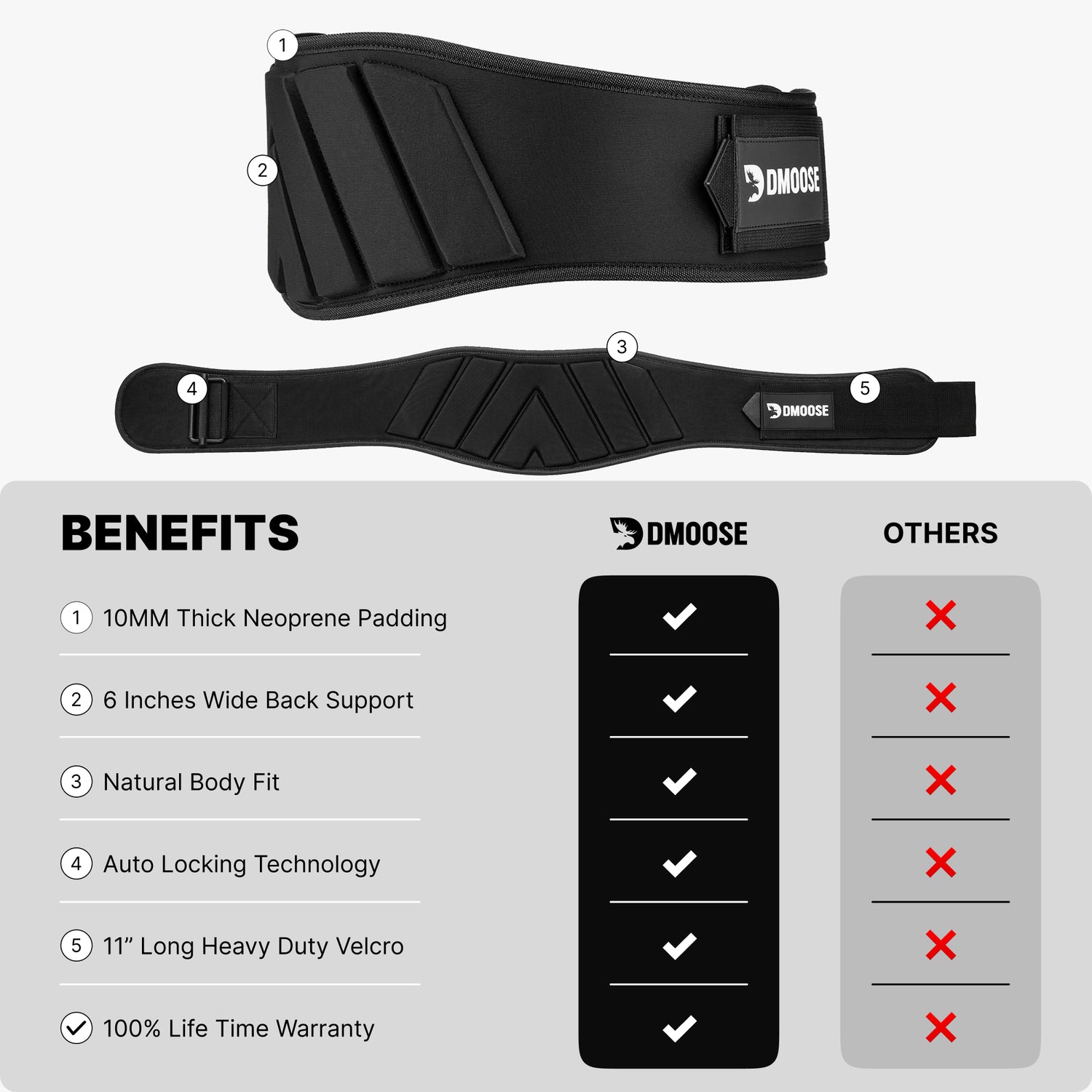 DMoose Weightlifting Belt Back Support Stability1