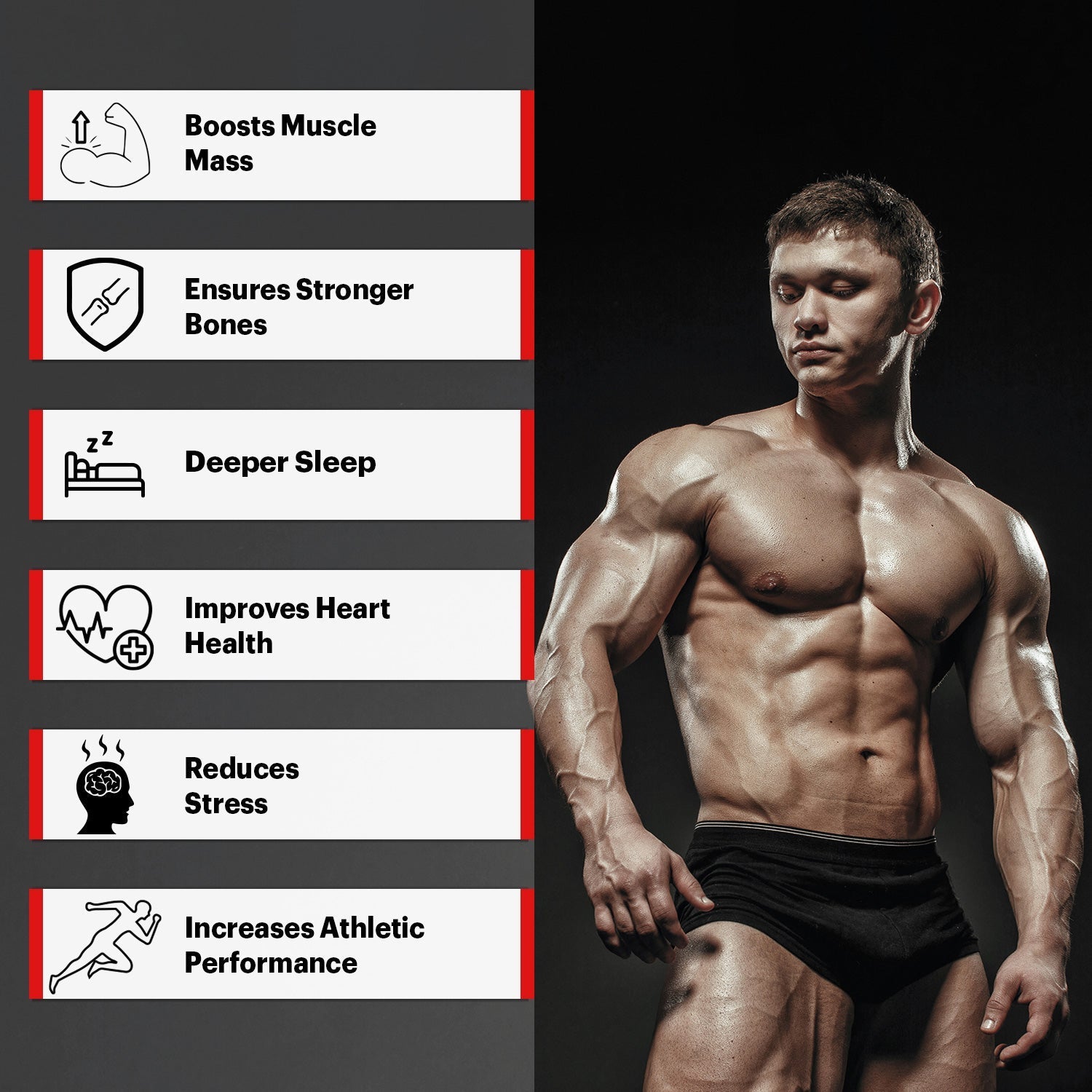 Testosterone natural Booster for Men Male fitnes muscle Energy 60 cp